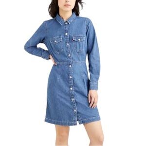 Levi's Blue Long Sleeve Denim Dress